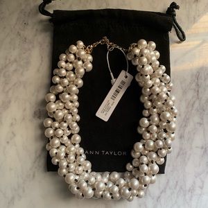 NWT Ann Taylor Twisted Pearl Strand Necklace